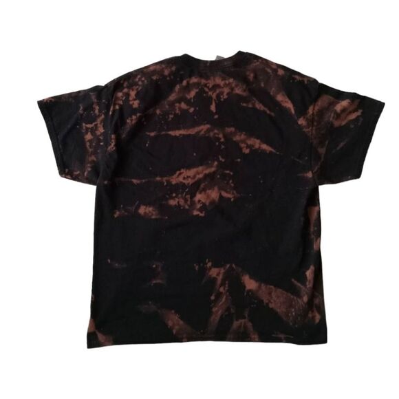 Gildan Heavy Cotton Black Custom Zombie Bleach Dye Graphic T-Shirt Adult Size XL - Picture 2 of 10